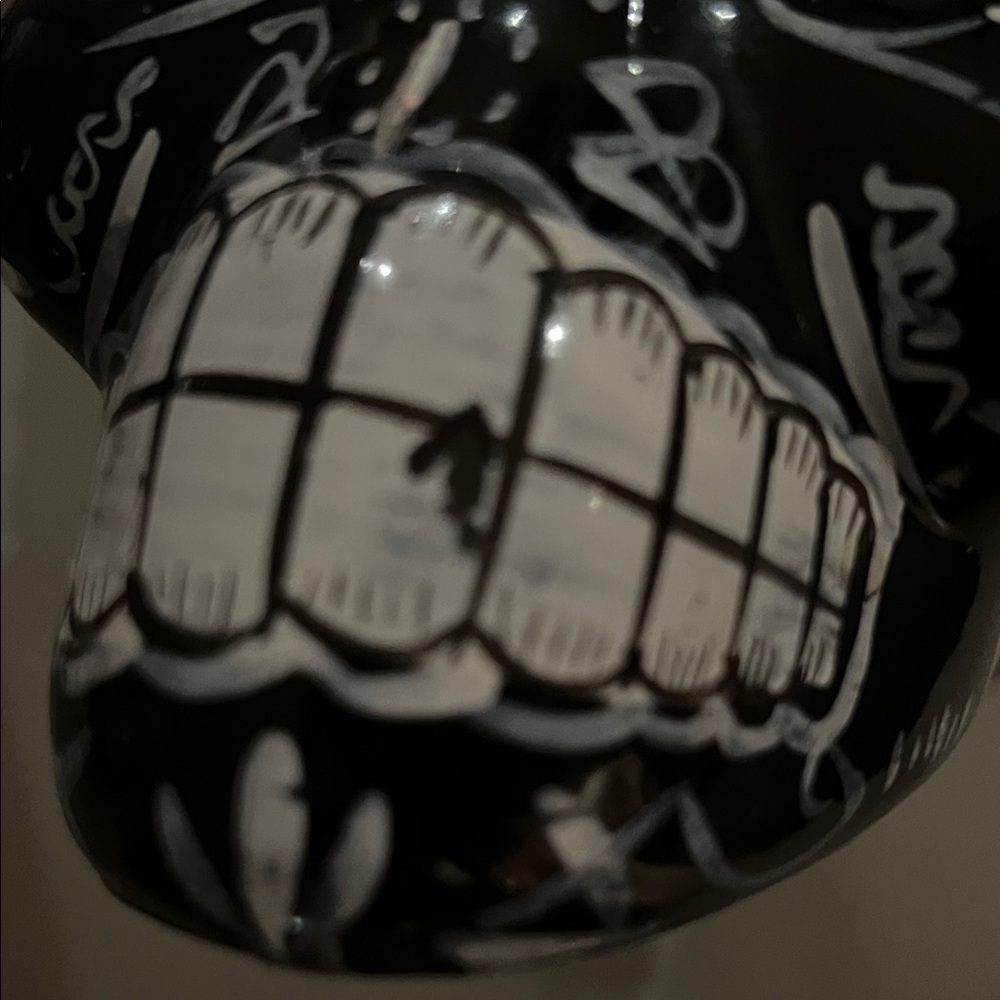 KAI TEQUILA Large Skull Bottle Decorative Black and White Day of the Dead - Picture 7 of 7